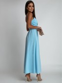 Maxi dress with straps, blue AZRHP5899